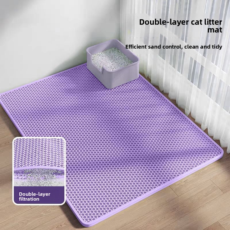 Pawlume Double Layer Washable Litter Mat - Ultimate Solution for Cat Litter Mess